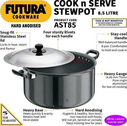 Hawkins Futura Cook n Serve Stewpot 28 cm Diameter 8.5 L with Lid (AST85)