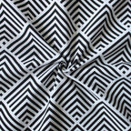 Airwill Cotton Geometric Pattern 6 Seater Table Cloth - Black