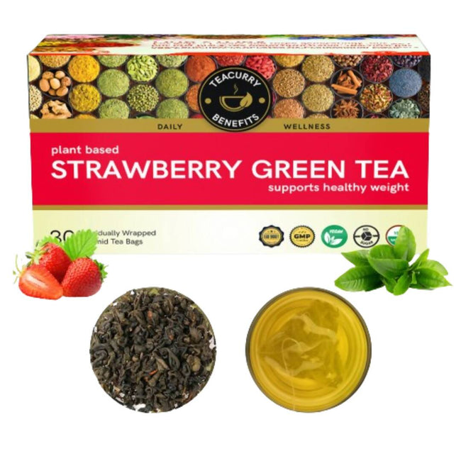 Teacurry Strawberry Green Tea Bags Hover Image