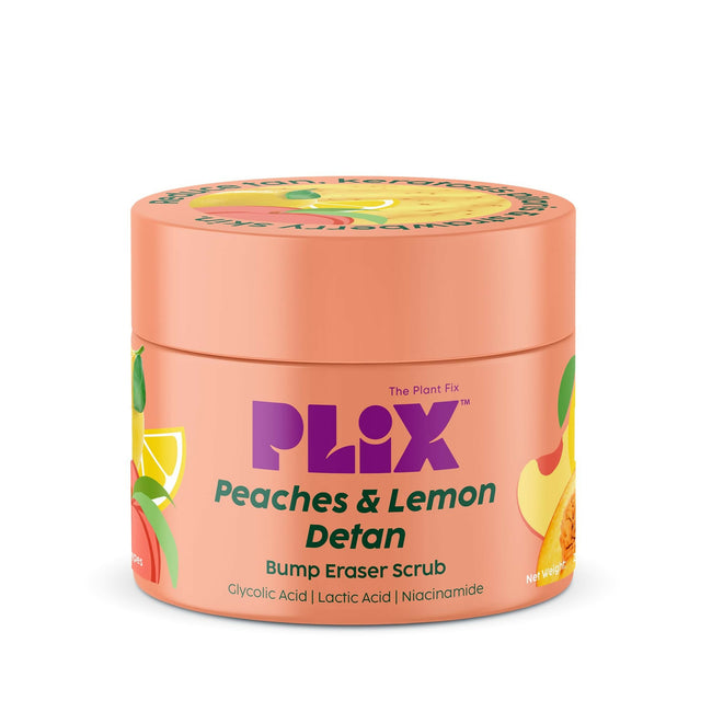 PLIX The Plant Fix Peaches & Lemon Detan Bump Eraser Scrub - Removes Tan & Restores Skin’s Moisture, Reduces Dark Spots Hover Image
