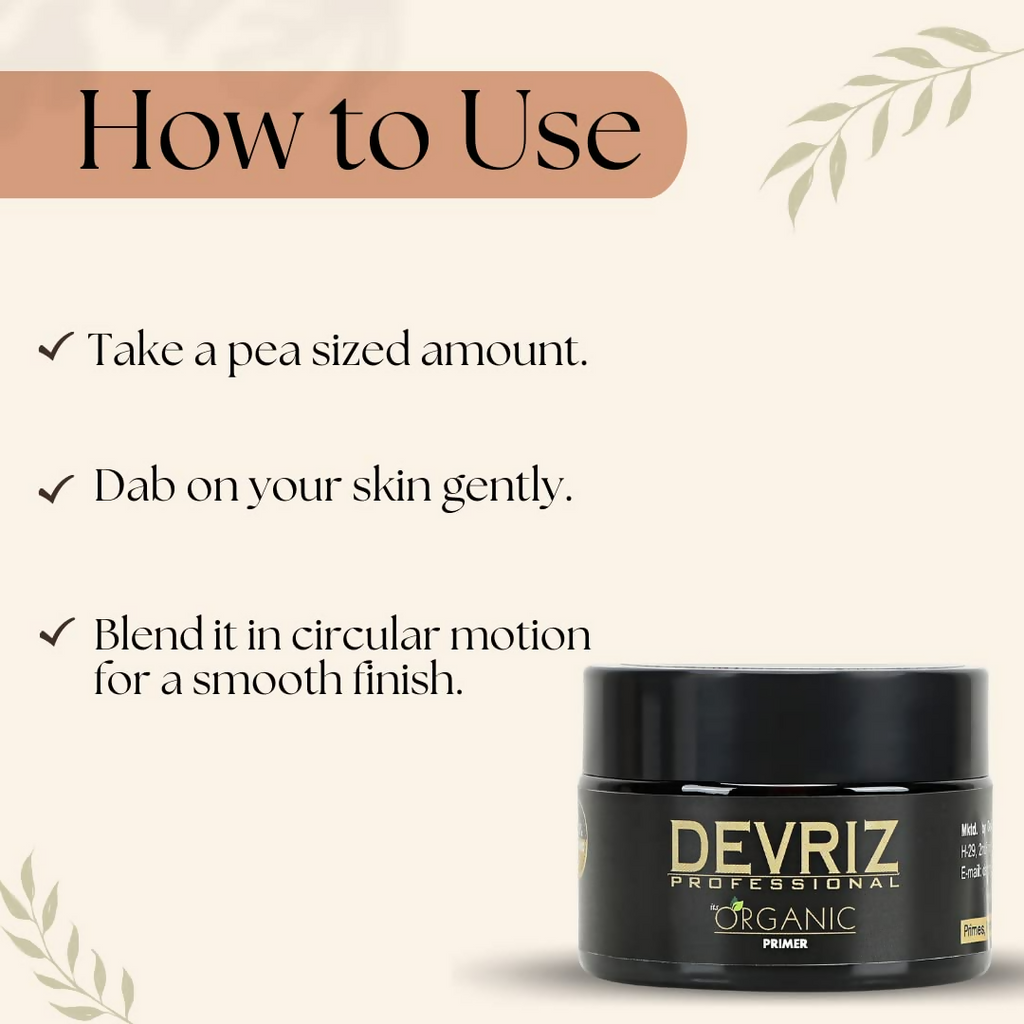 Devriz Professional Organic Long Lasting Makeup Primer Oily Dry and Combination Skin Types