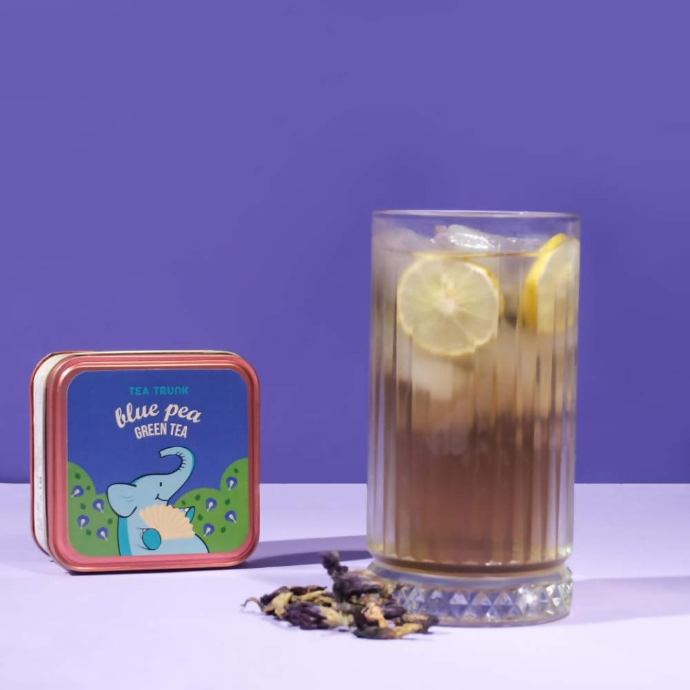 Tea Trunk Blue Pea Flowers Natural Anti-Oxidant Butterfly Pea Flower Tisane Green Tea