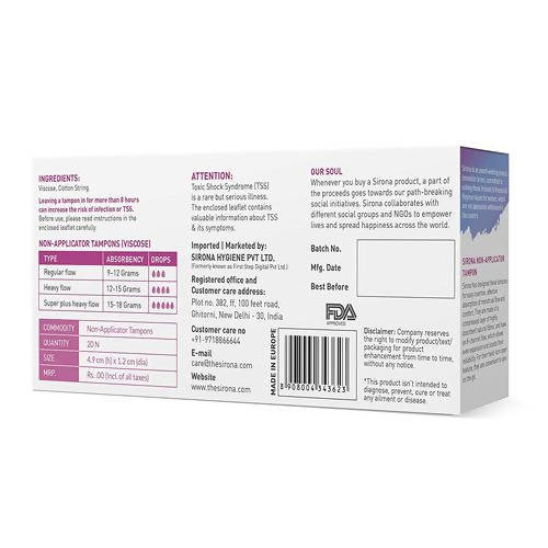 Sirona Periods Made Easy Tampons