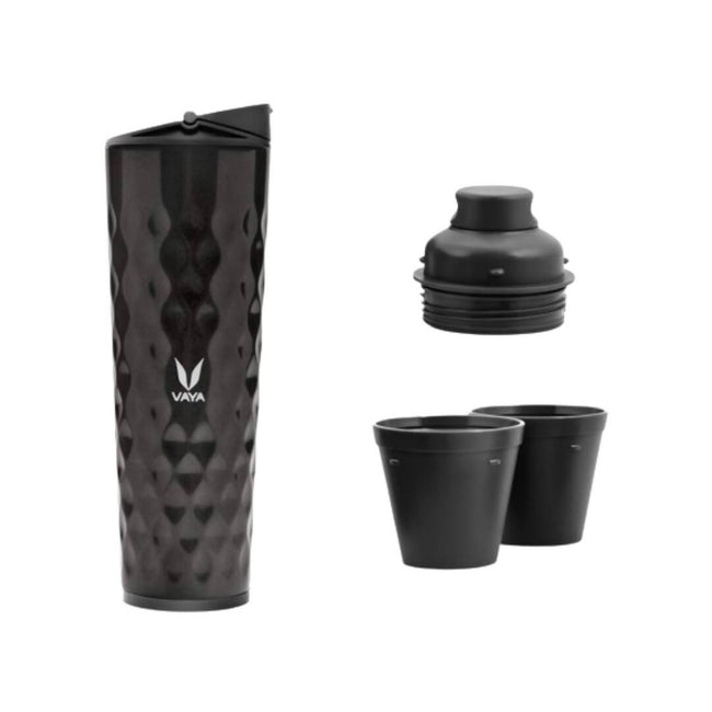 Vaya Drynk Stainless Steel Water Bottle Tumbler for Office - 600ml (Black) Hover Image