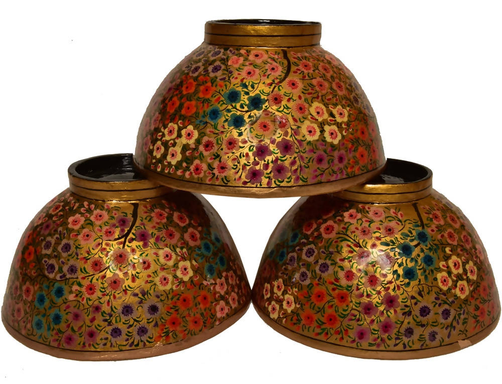 Nizalia Floral Motif Embossed Paper Mache Bowl - Limited Time Offer