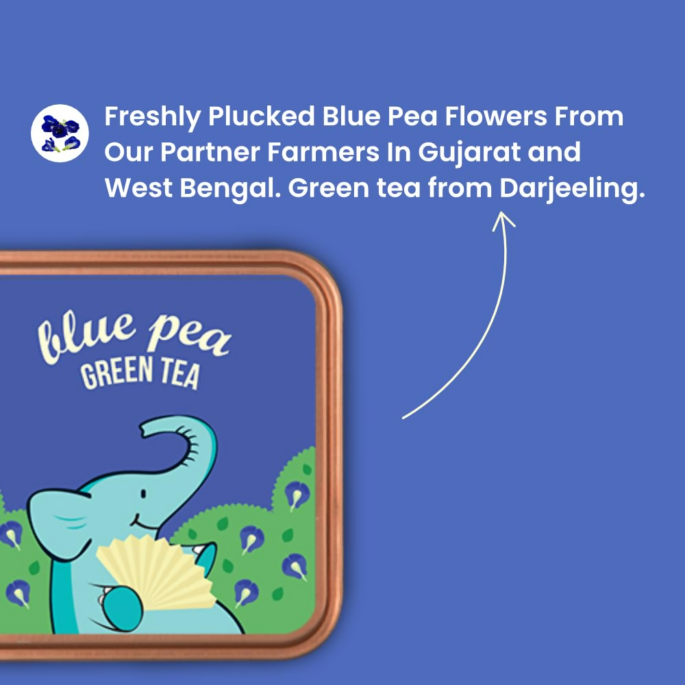 Tea Trunk Blue Pea Flowers Natural Anti-Oxidant Butterfly Pea Flower Tisane Green Tea