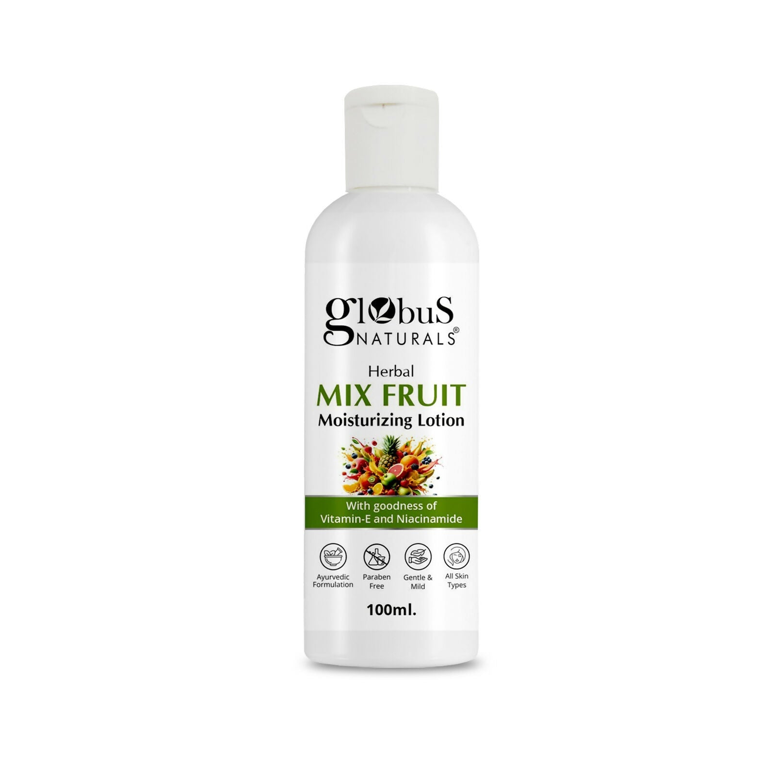 Globus Naturals Herbal Mix Fruit Moisturizing Body Lotion For Radiant, Glowing Skin, All Skin Types