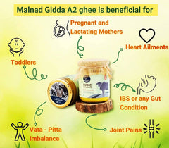 Indic Organics Forest Grazing Malnad Gidda Desi Cow's A2 Ghee | Pure Desi Cow Ghee | Cultured Premium Ghee