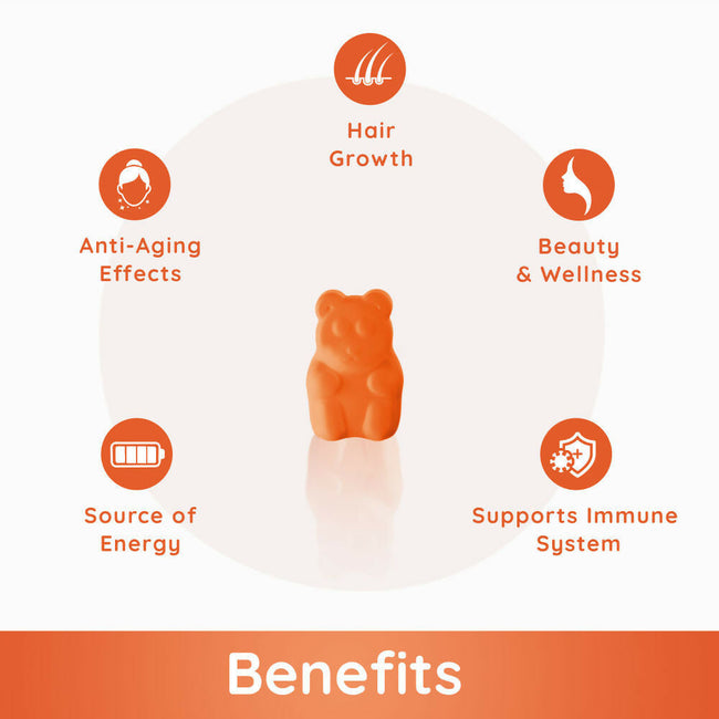 Purna Gummies Superfruits Collagen Mixed Fruit Flavour Gummies for Hair and Skin Main Image