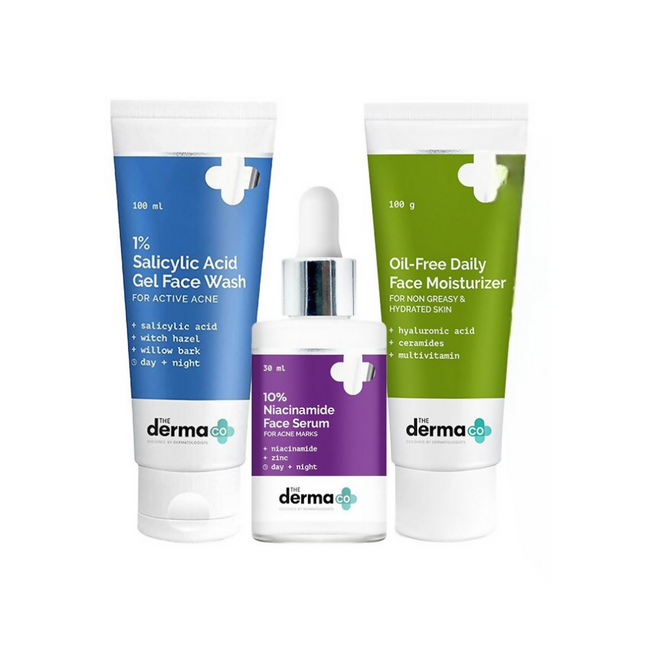 The Derma Co I-Beauty CSM (Cleanser, Serum, Moisturizer) For Acne Prone Skin Combo Hover Image