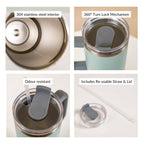 Nestasia Tumbler with Handle Straw & Lid - 1.2L (Green)