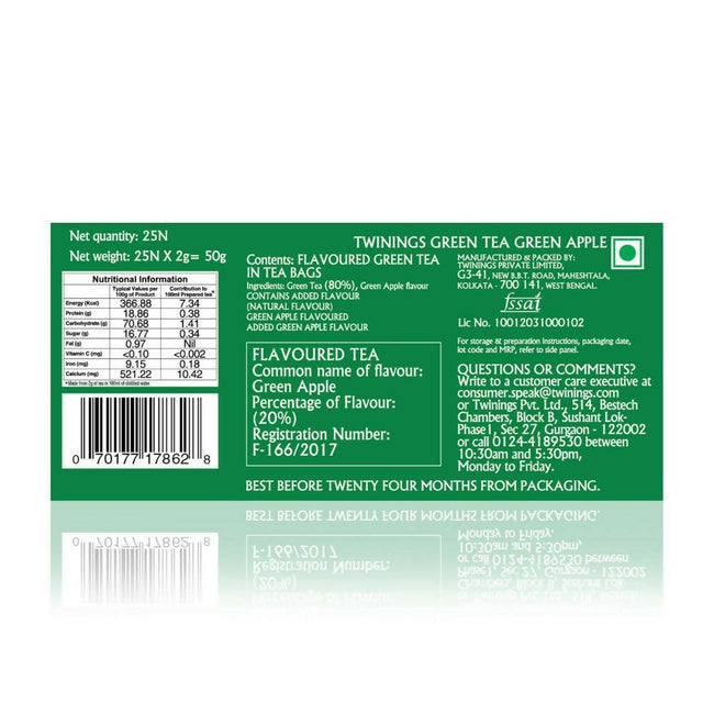 Twinings Green Tea Green Apple Teabags Main Image