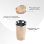 Milton Corral Thermosteel Insulated Coffee Mug Tumbler - 400ml (Cream)