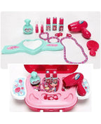 Sardar Ji Ki Dukan Beauty Make Up Case And Cosmetic Set Suitcase With Makeup Accessories For Children Girls- Pink,Plastic,Pack Of 1 Set