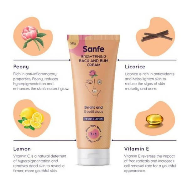 Sanfe Intimate Lightening Serum With Orange Peel + Brightening Intimate Scrub + Brightening Back And Bum Cream