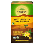 Organic India Tulsi Green Tea Lemon Ginger 25 Tea Bags