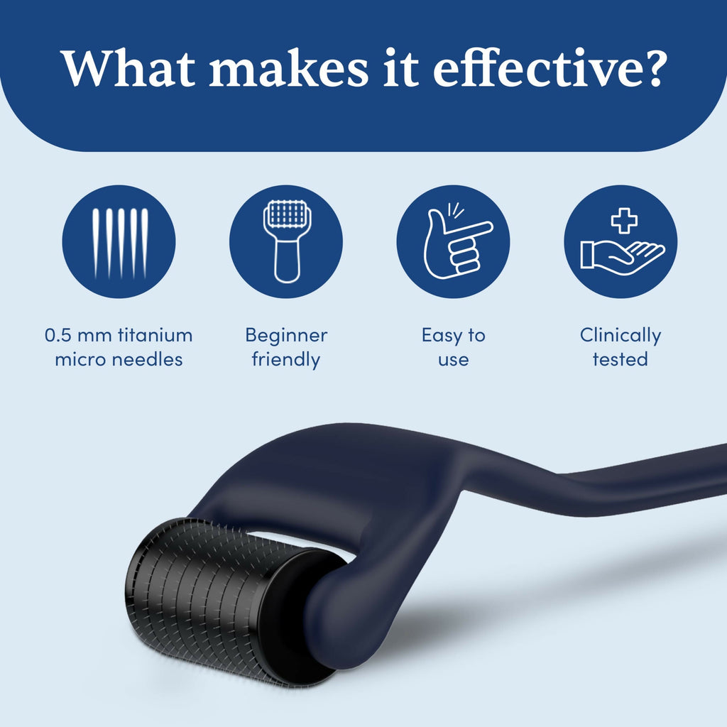 Man Matters Advance Derma Roller For Hair & Beard - 540 Micro 0.5mm Titanium Alloy Needles