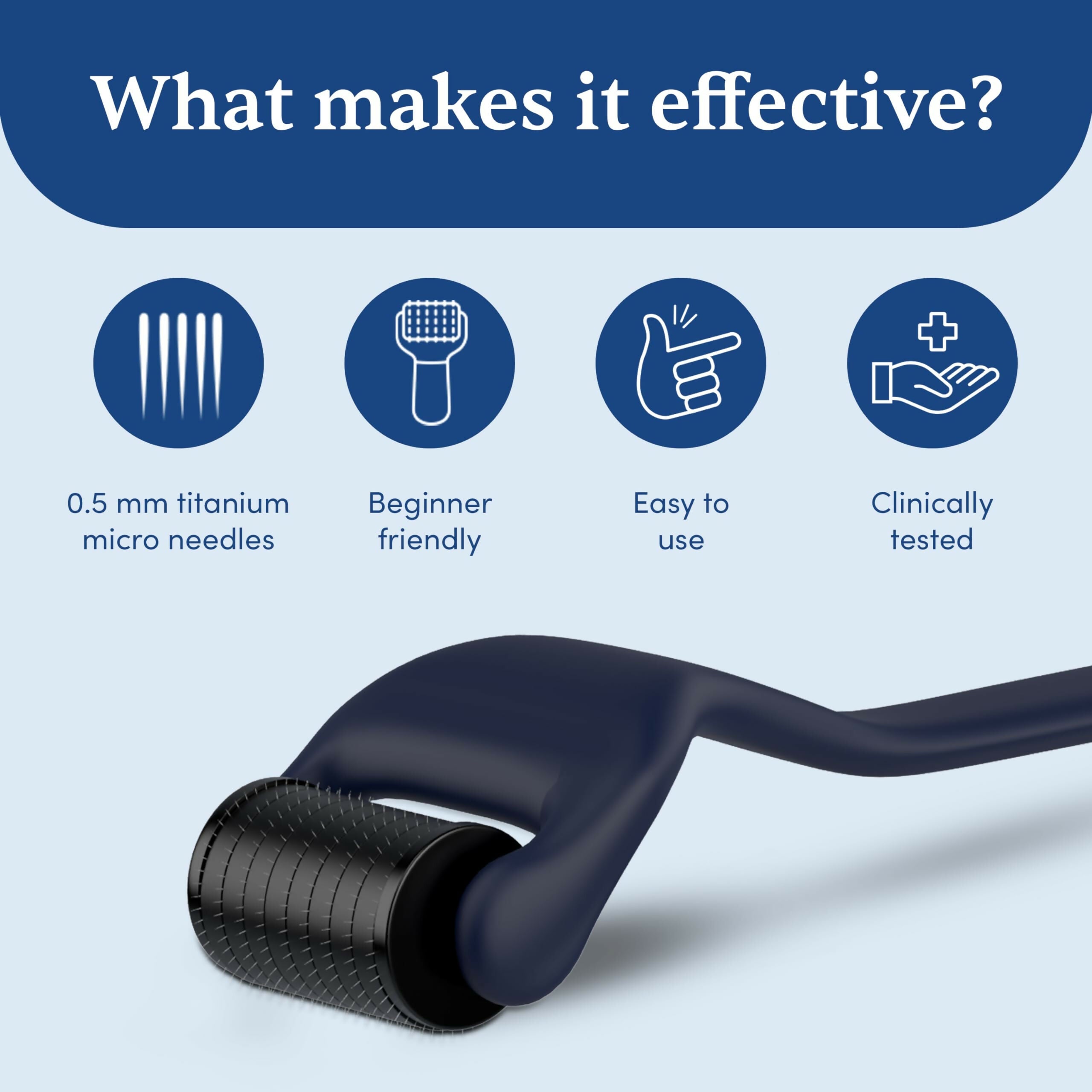 Man Matters Advance Derma Roller For Hair & Beard - 540 Micro 0.5mm Titanium Alloy Needles