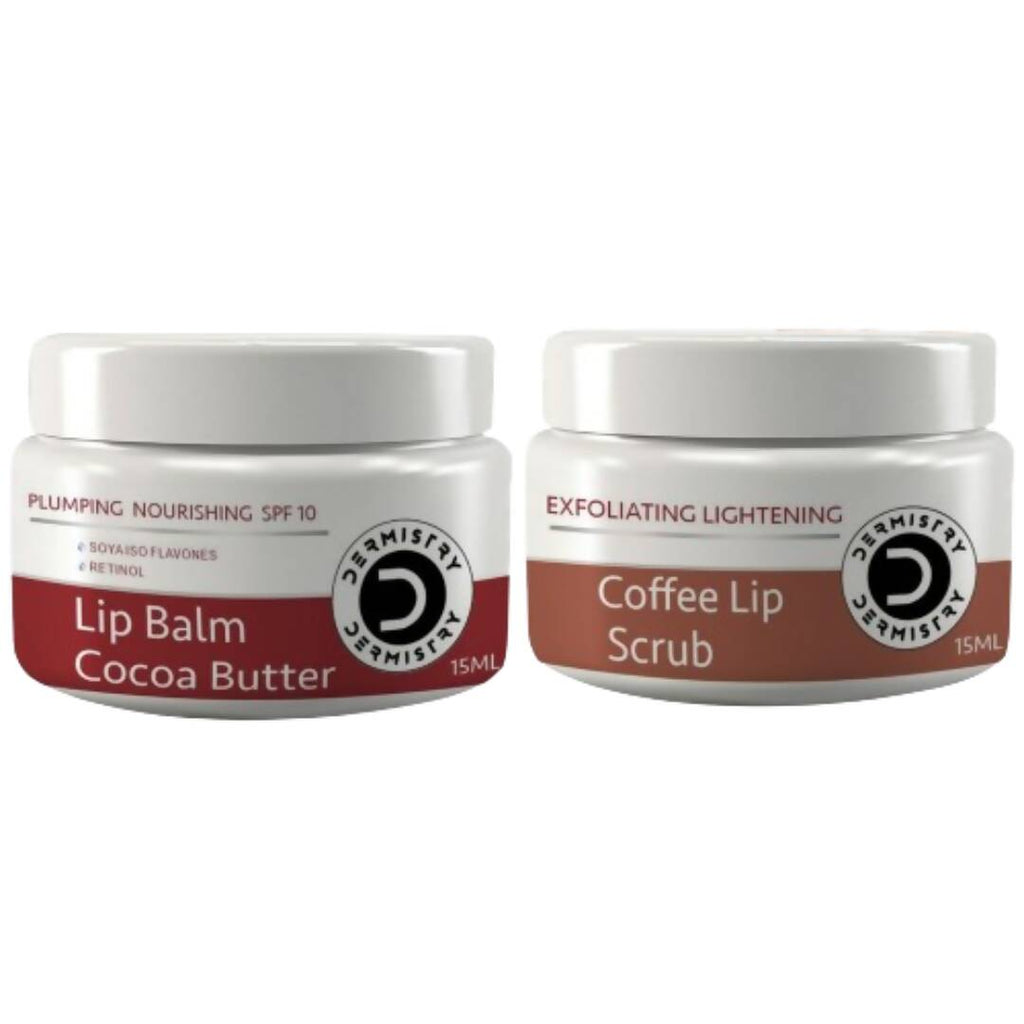 Dermistry Nourishing Cocoa Butter Lip Balm & Coffee Lip Scrub