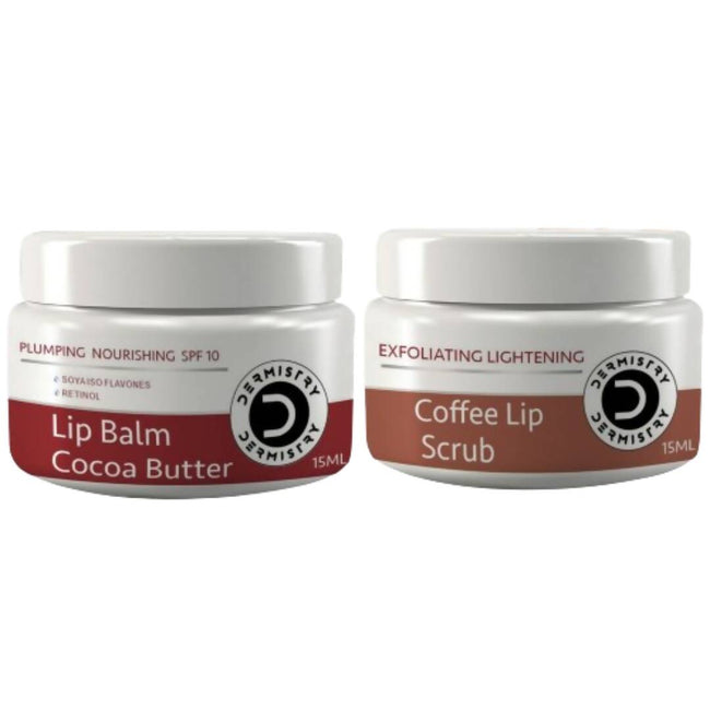 Dermistry Nourishing Cocoa Butter Lip Balm & Coffee Lip Scrub Hover Image