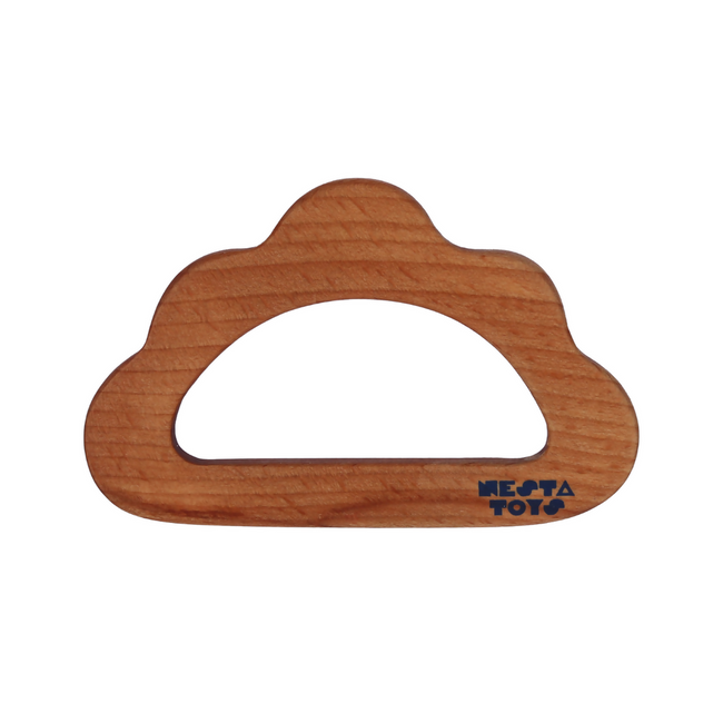 Nesta Toys Beech Wooden Cloud Teether, Baby Shower Gift, Newborn Toy (0-1.5 Years) Hover Image