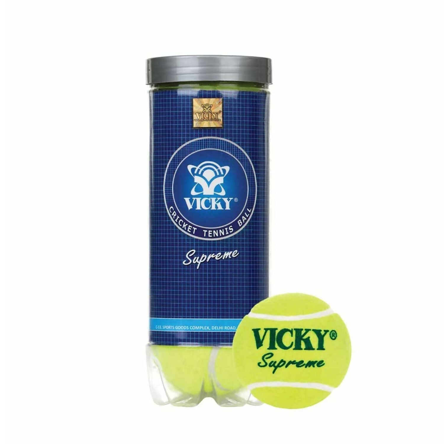 Vicky Supreme Yellow Tennis/Cricket Ball Heavy Multipurposeful Design & Durable Rubber Built
