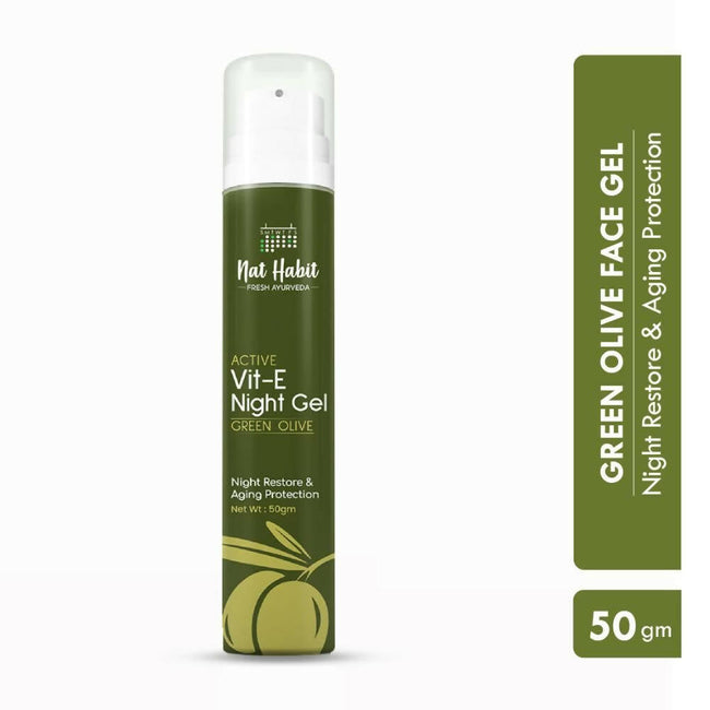 Nat Habit Active Olive Vit-E Night Face Gel Main Image