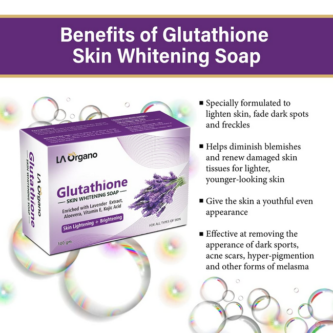 LA Organo Glutathione Lavender Skin Whitening Soap - Limited Time Offer Main Image