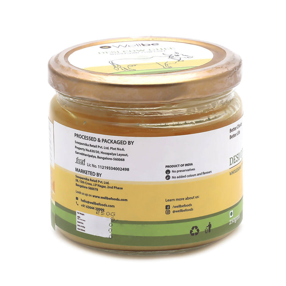 Wellbe Desi Cow Ghee | Indian Hallikar Cow Ghee | Pure A2 Ghee | Natural & Healthy | Better Choice - Better Life