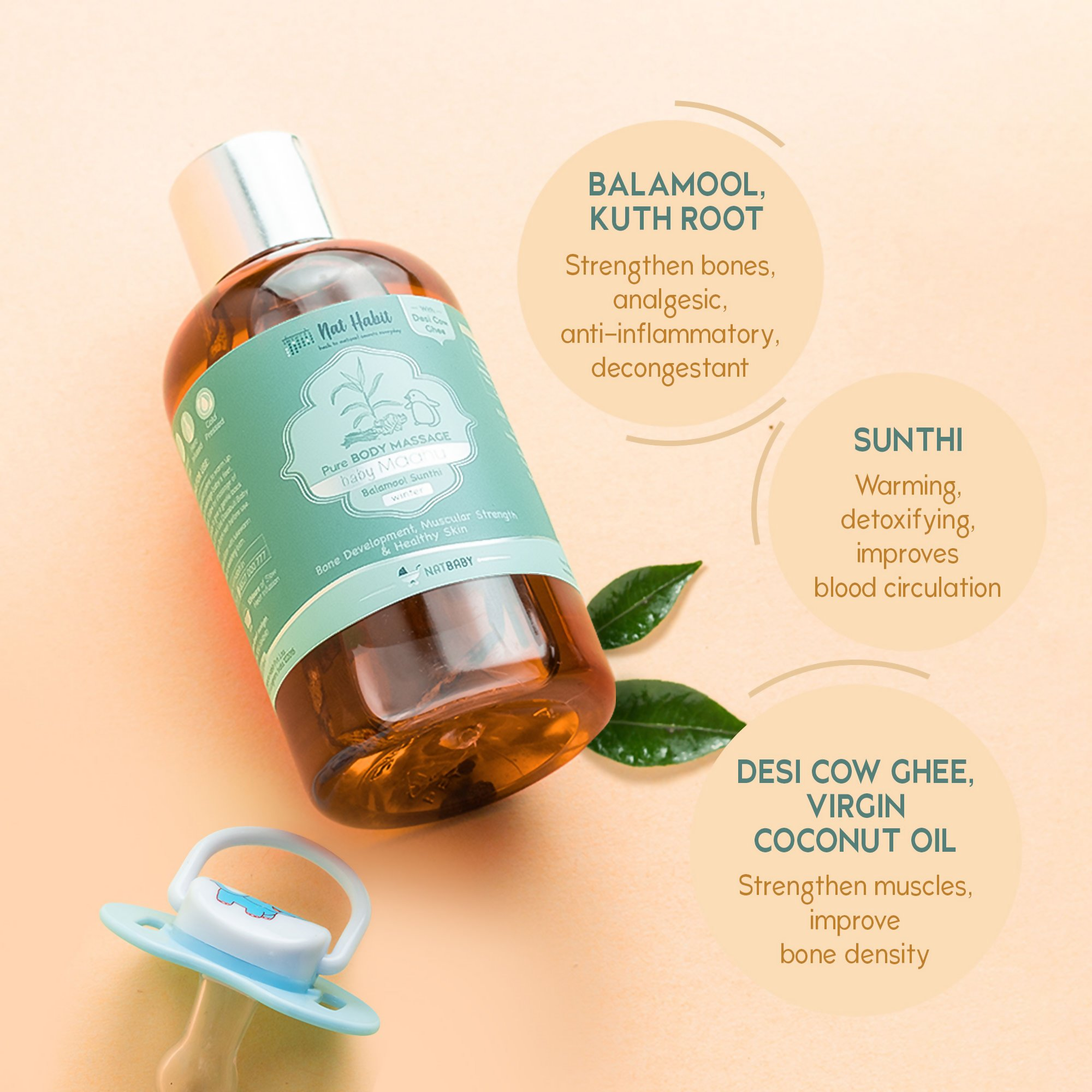 Nat Habit Balamool Sunthi Pure Baby Maah Baby Massage Oil