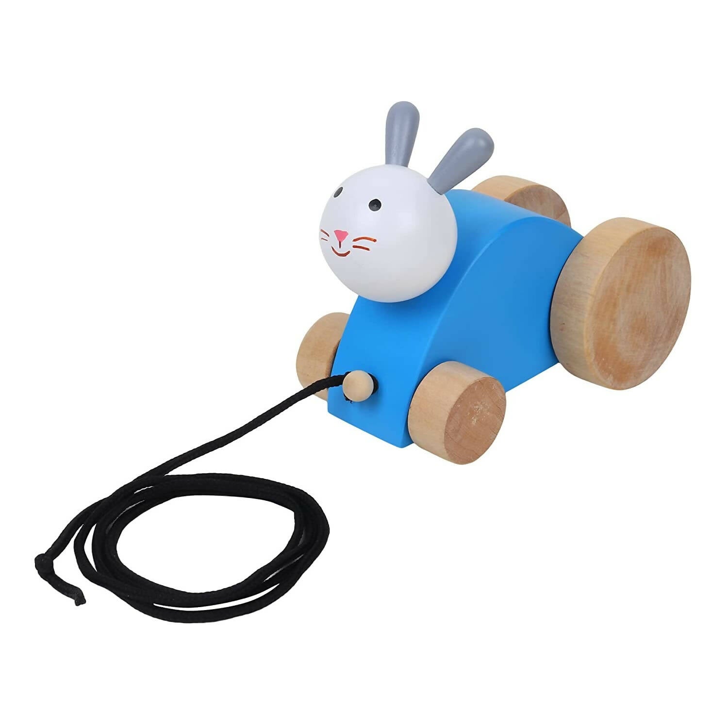 Matoyi Fish Rattle & Blue Rabbit Pull Along & Flat Disk Rattle & Bear Teether For Kids