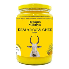 Organic Mandya Premium A2 Desi Ghee | Pure, Natural & Healthy | Forest Grazed, Stress Free Cattle | Ethically Sourced | Glass Jar