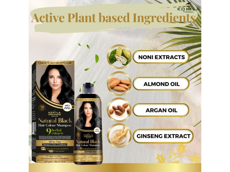 Kokila Organics NO PPD Shampoo Hair Colour - Black