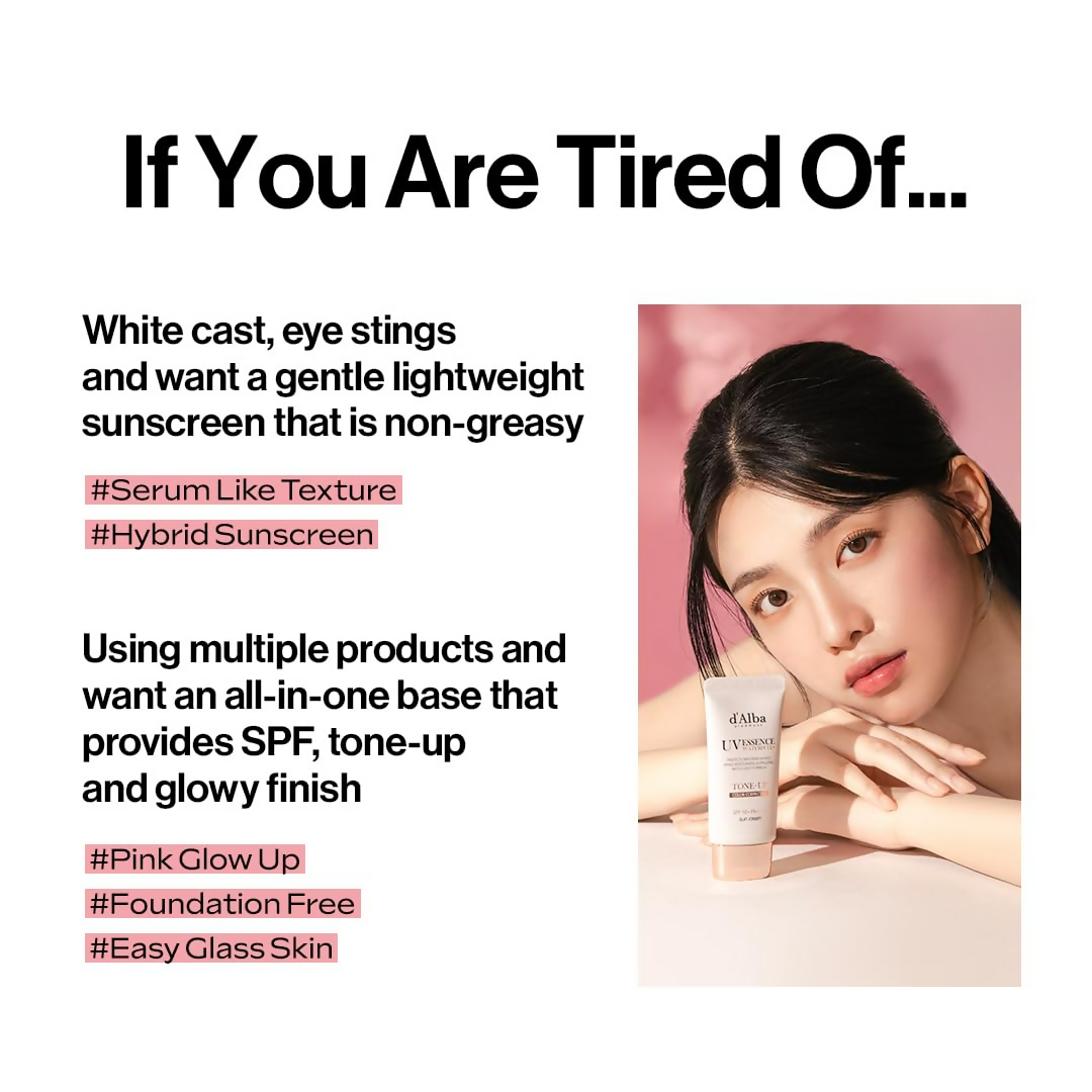 d'Alba Piedmont Italian White Truffle Waterfull Tone-Up Sunscreen Vegan Skincare Tinted Moisturizer With Spf 50+ Pa+++