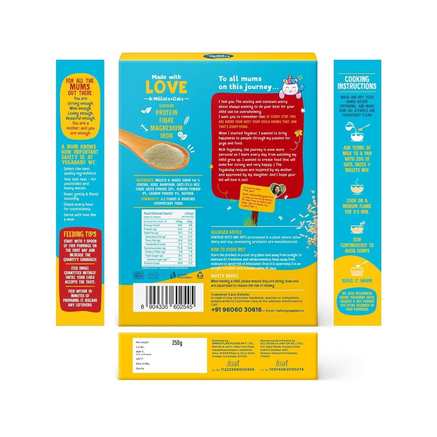 Yogabar Yogababy Oats, Dates & Millet Mix, Healthy Porridge Mix For Infants, Kids