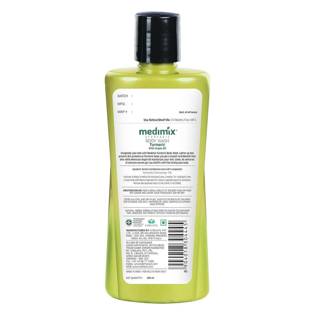 Medimix Ayurvedic Body Wash, Turmeric & Argan Oil, For Radiant, Blemish-Free & Nourished skin