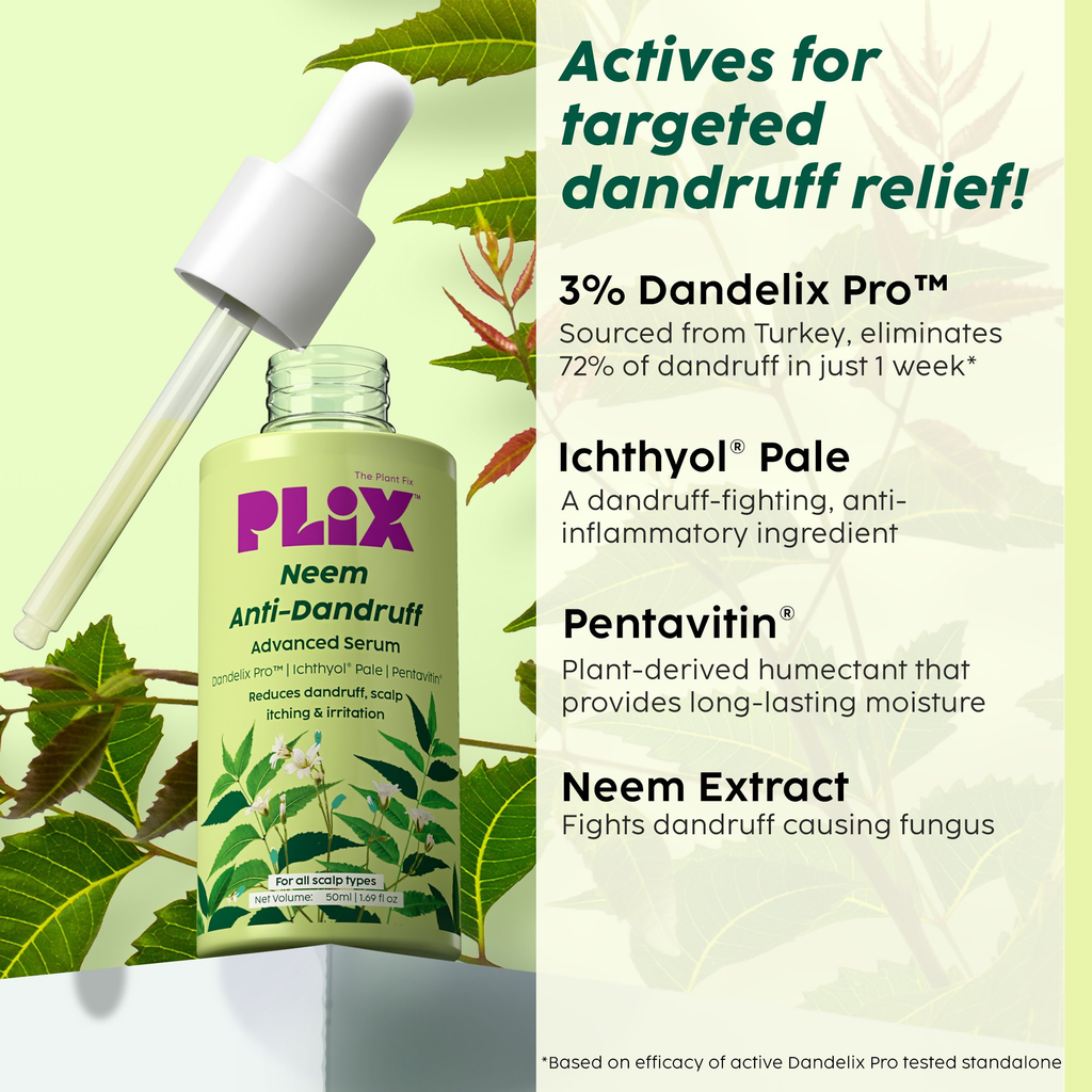 PLIX The Plant Fix Neem Anti-Dandruff Advanced Hair Serum For Reduce Dandruff & Inflammation