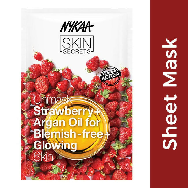 Nykaa Skin Secrets Exotic Indulgence Strawberry + Argan Oil Sheet Mask For Blemish - Free Skin Main Image