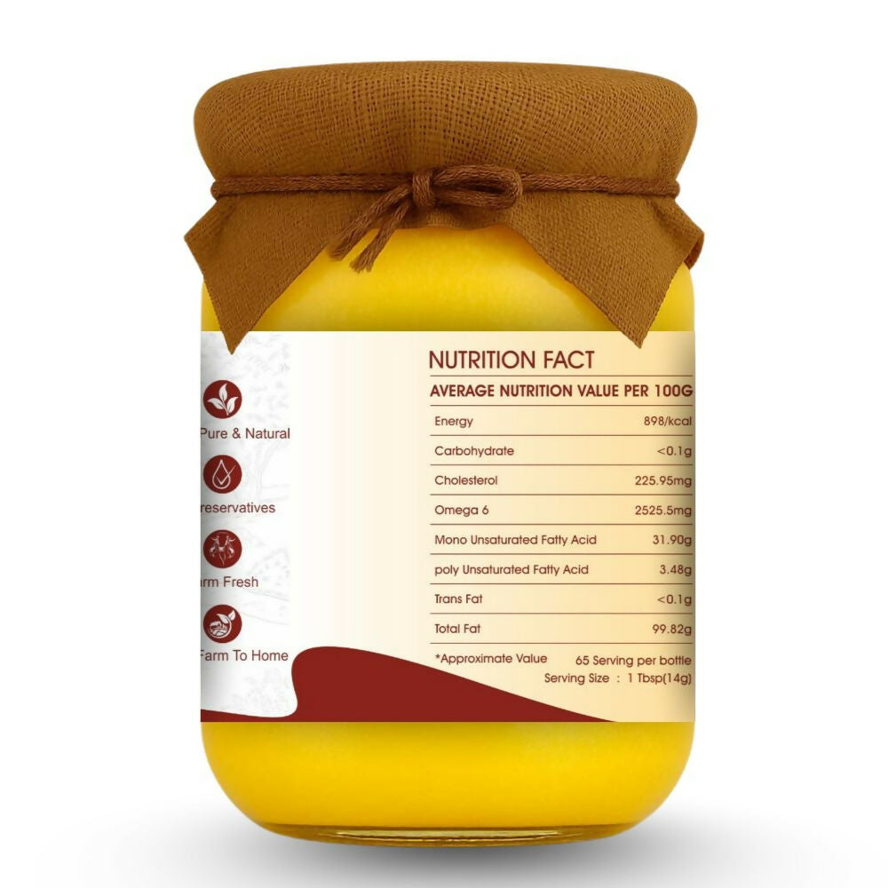 Aayug Organics A2 Gir Cow Ghee | Traditional Bilona Method A2 Cow Ghee | Grassfed, Pure and Healthy Gir Cow Ghee