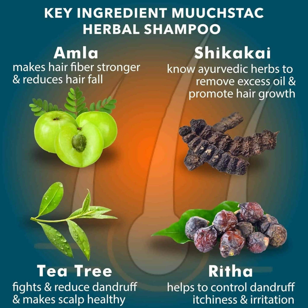 Muuchstac Herbal Shampoo With Anti-Dandruff & Anti-Hairfall Solution