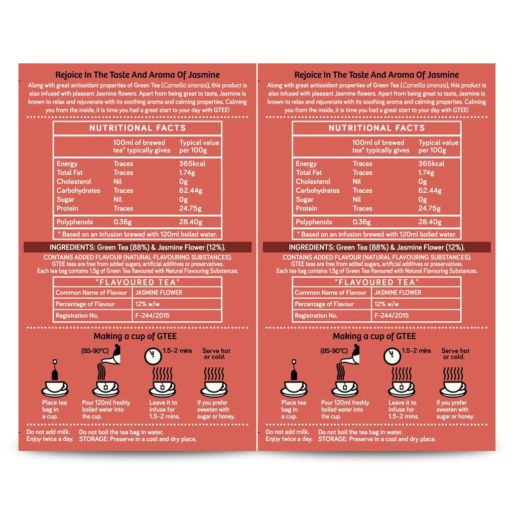 Gtee Green Tea Bags - Jasmine