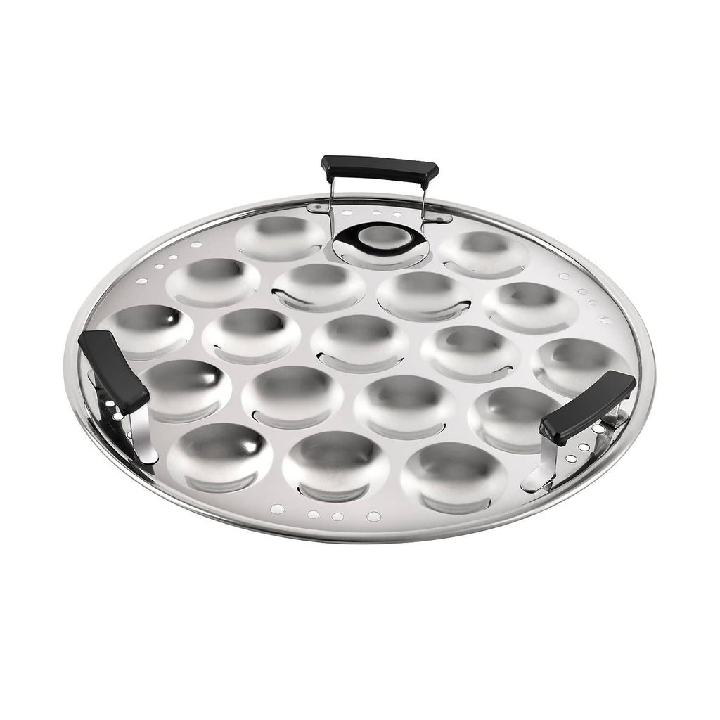 Cello Stainless Steel Induction Base Idli Cooker (Idly Maker) And Multi Kadhai With 6 Plates