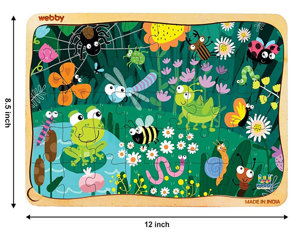 Webby Amazing Bugs Wooden Jigsaw Puzzle- 40 Pcs