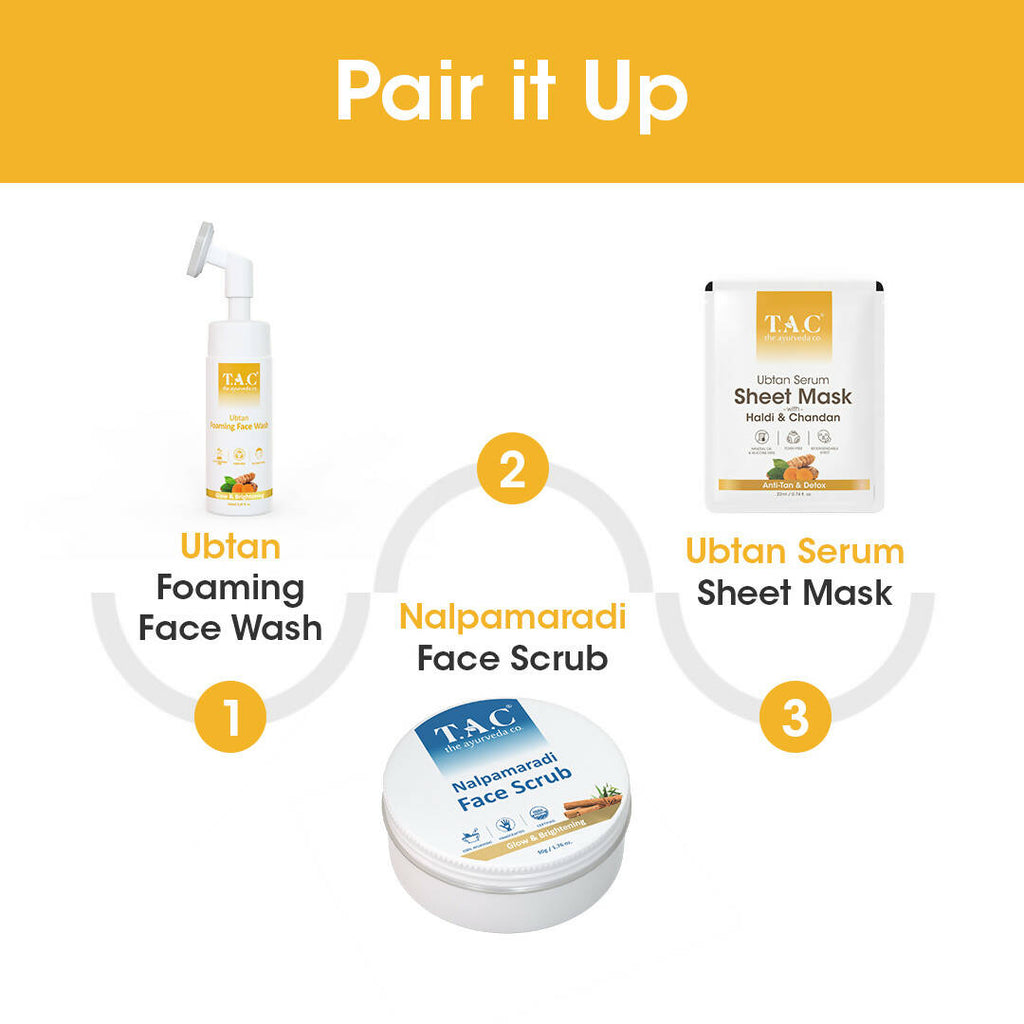 TAC - The Ayurveda Co. Ubtan Serum Sheet Mask | with Sandalwood, Saffron & Turmeric