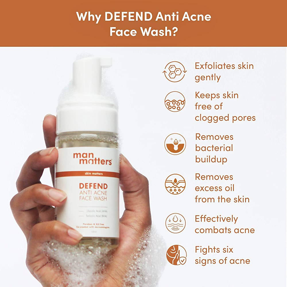 Man Matters Clean Oil Control Face Wash For Men With % Salicylic & Glycolic Acid