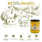 Upaveda A2 Pure Ghee| 100% Gir Cow Ghee | A2 Cow Desi Pure Ghee | Organic Grass Fed Cows | Traditional Bilona Method Ghee