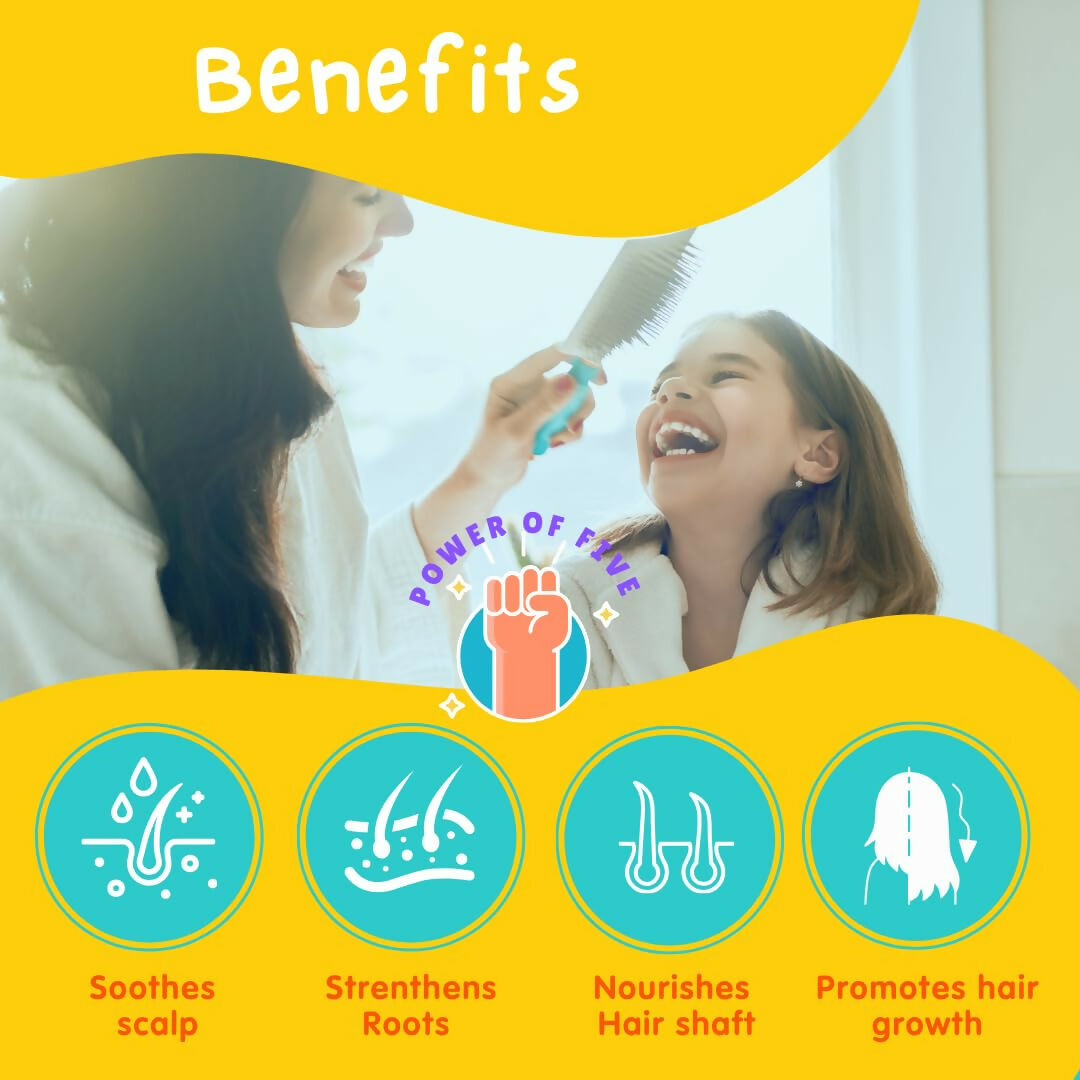 Puddles Happy Hippos Organic Nourish Hair Oil for Kids, Nourishing & Strengthening Formula for Delicate Hair & Scalp