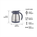 Dubblin Cafe Stainless Steel Double Wall Vacuum Insulated Thermos Flask