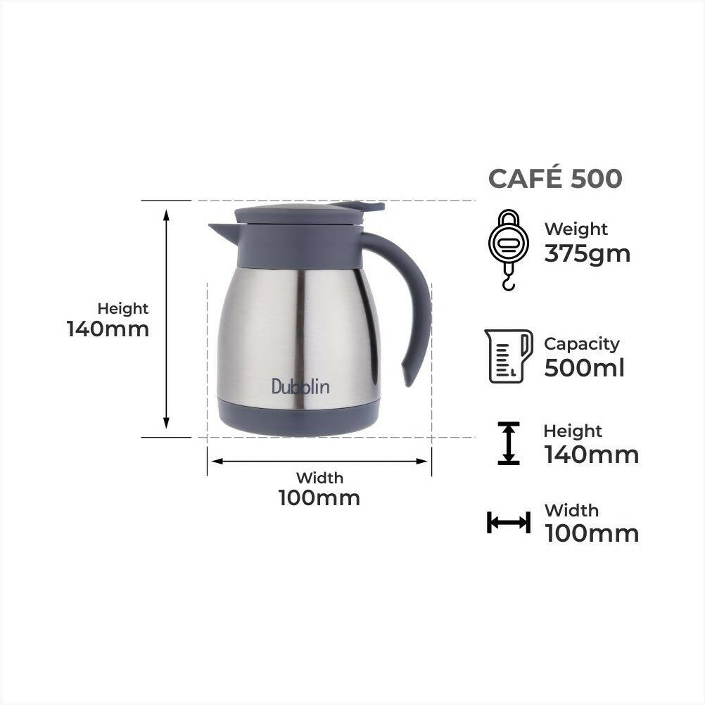 Dubblin Cafe Stainless Steel Double Wall Vacuum Insulated Thermos Flask