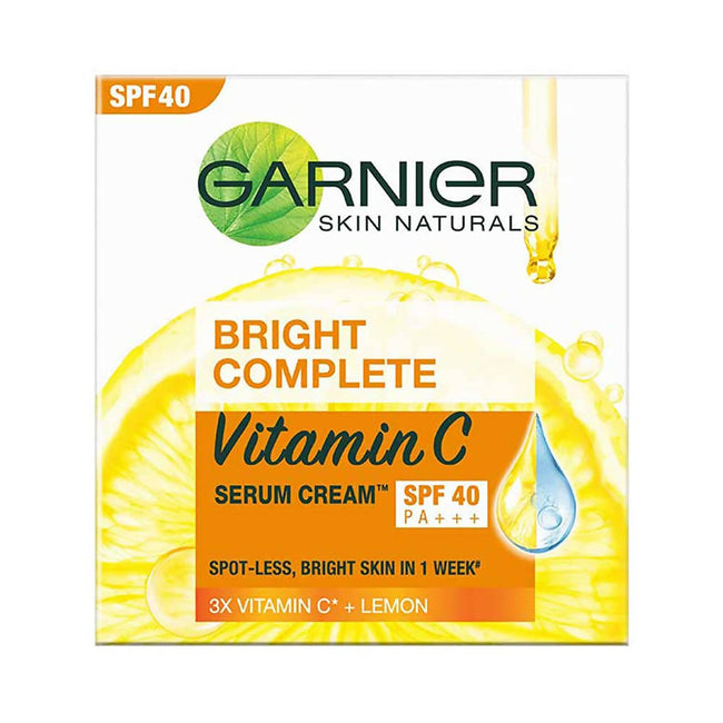 Garnier Bright Complete Vitamin C SPF40/PA+++ Serum Cream Hover Image